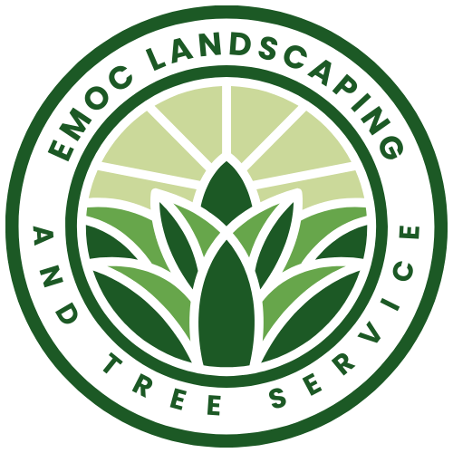 The emoc landscaping and tree service logo